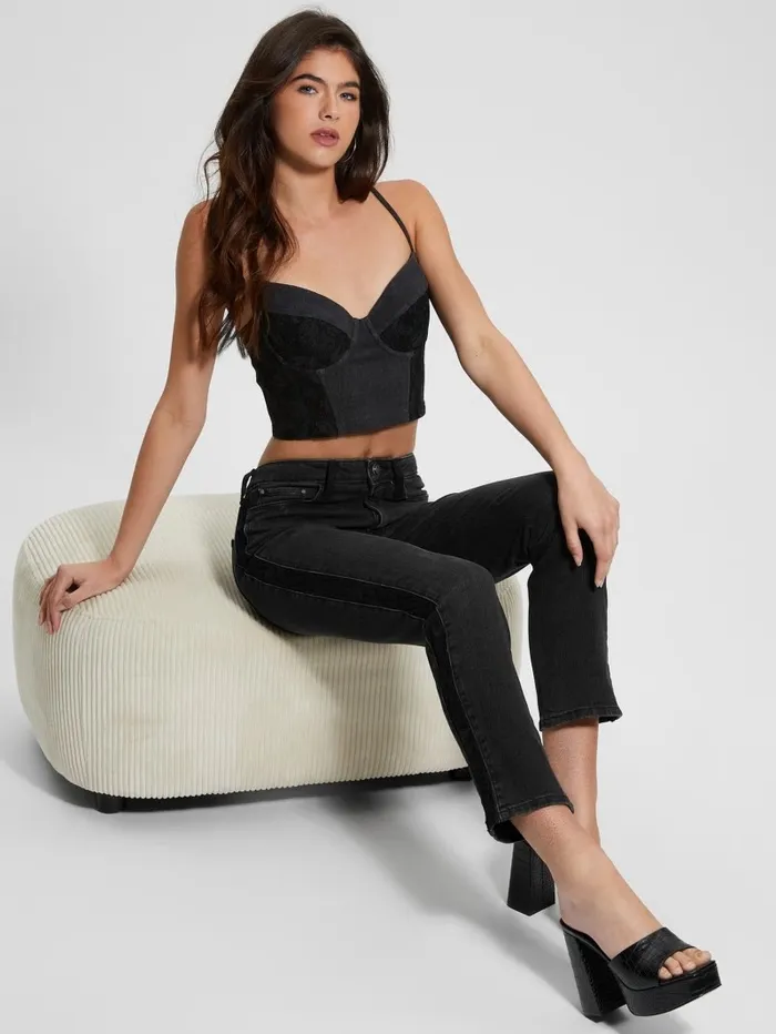 Women Jeans and Denim GUESS Lelly Denim Bustier Authentic Lace Women Jeans and Denim GUESS Lelly Denim Bustier Authentic Lace