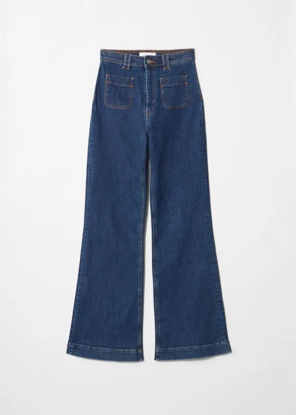 Women Jeans and Other Stories HighWaist Flared Jeans Blue