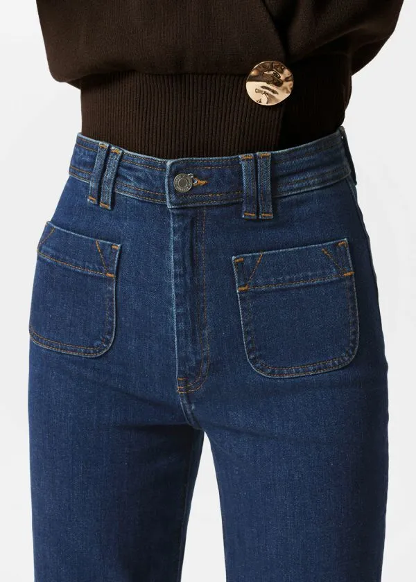 Women Jeans and Other Stories HighWaist Flared Jeans Blue