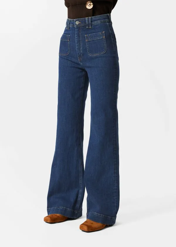 Women Jeans and Other Stories HighWaist Flared Jeans Blue