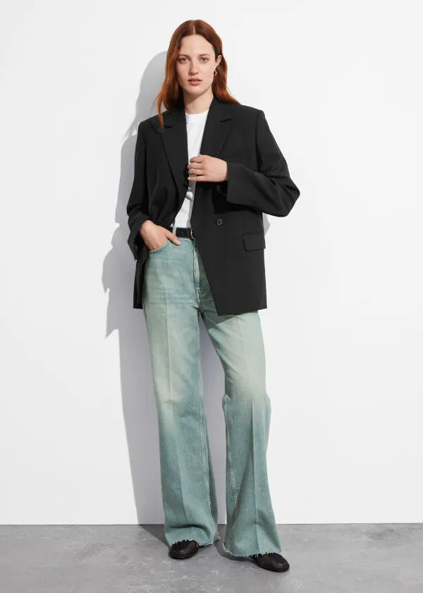 Women Jeans and Other Stories HighWaist StraightLeg Jeans Dusty Blue