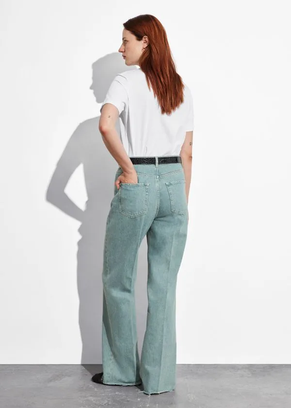 Women Jeans and Other Stories HighWaist StraightLeg Jeans Dusty Blue