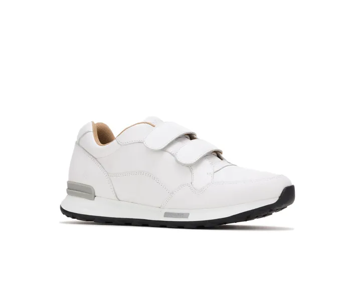 Women Jenna 2Strap Jogger White Leather Sneakers Hush Puppies