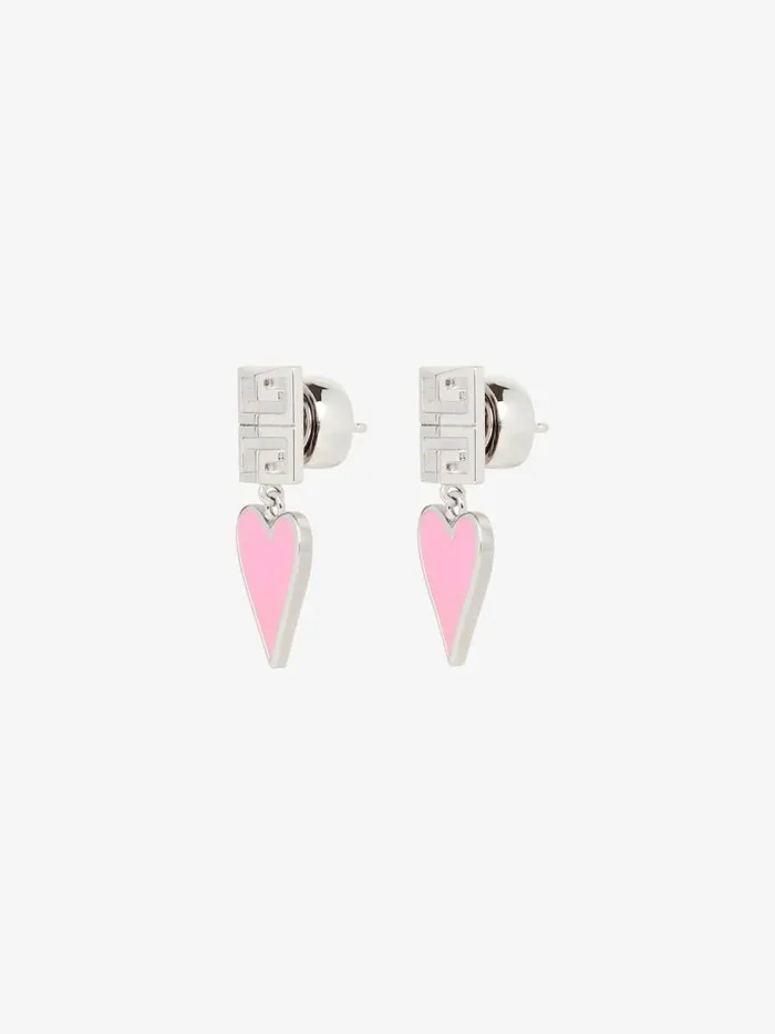 Women Jewelry Givenchy 4G Earrings In Metal And Enamel Pinksilvery Women Jewelry Givenchy 4G Earrings In Metal And Enamel Pinksilvery