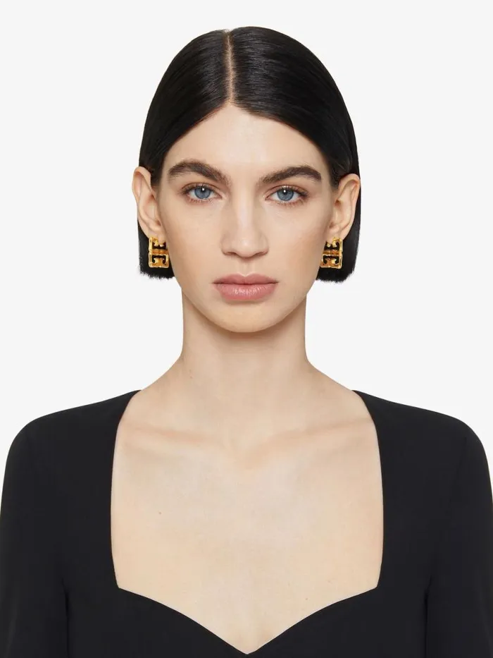 Women Jewelry Givenchy 4G Liquid Earrings In Metal Golden Yellow