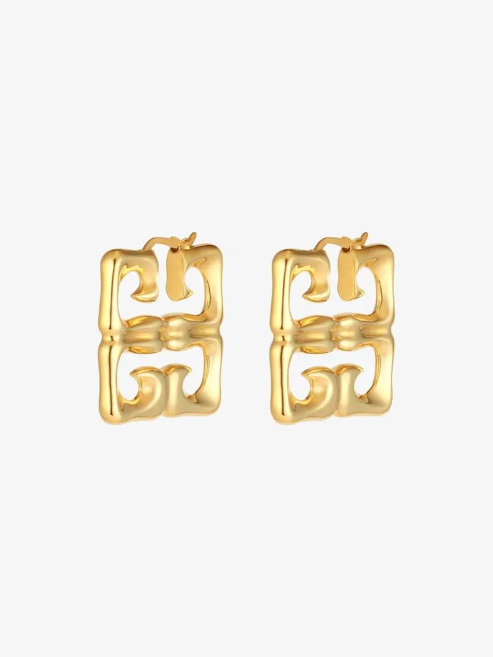 Women Jewelry Givenchy 4G Liquid Earrings In Metal Golden Yellow