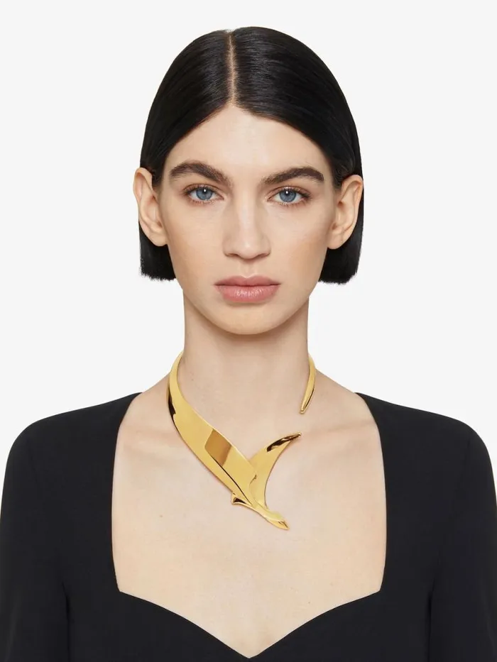 Women Jewelry Givenchy Bird Torque Necklace In Metal Golden Yellow