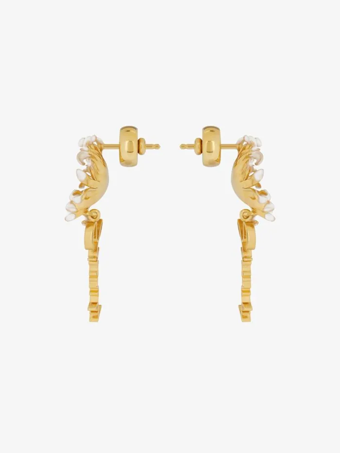 Women Jewelry Givenchy Daisy Earrings In Metal And Enamel With Crystal Goldenwhite Women Jewelry Givenchy Daisy Earrings In Metal And Enamel With Crystal Goldenwhite