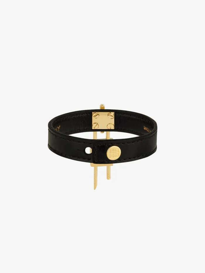 Women Jewelry Givenchy Mini Lock Bracelet In Metal And Leather Blackgolden Women Jewelry Givenchy Mini Lock Bracelet In Metal And Leather Blackgolden