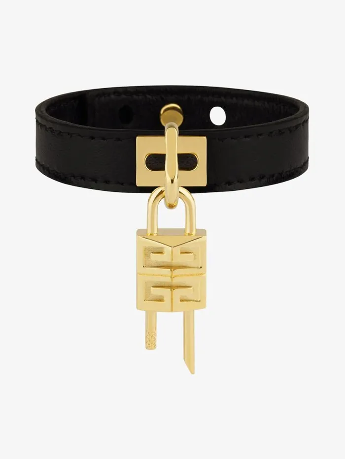 Women Jewelry Givenchy Mini Lock Bracelet In Metal And Leather Blackgolden Women Jewelry Givenchy Mini Lock Bracelet In Metal And Leather Blackgolden