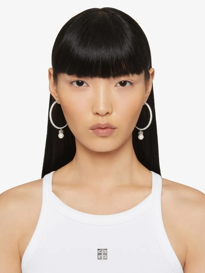Women Jewelry Givenchy Pearl Earrings In Metal With Crystals Whitesilvery Women Jewelry Givenchy Pearl Earrings In Metal With Crystals Whitesilvery