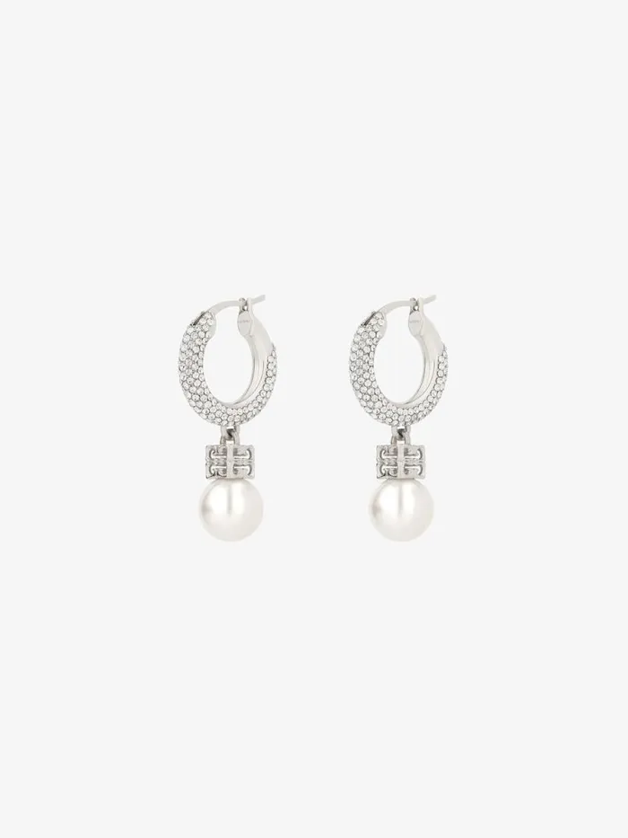 Women Jewelry Givenchy Pearl Earrings In Metal With Crystals Whitesilvery Women Jewelry Givenchy Pearl Earrings In Metal With Crystals Whitesilvery