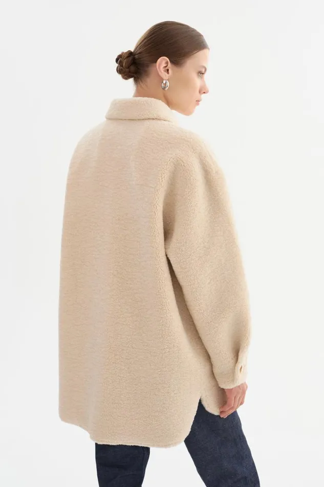 Women KANE Sherpa Shacket Beige LAMARQUE Sherpa Women KANE Sherpa Shacket Beige LAMARQUE Sherpa