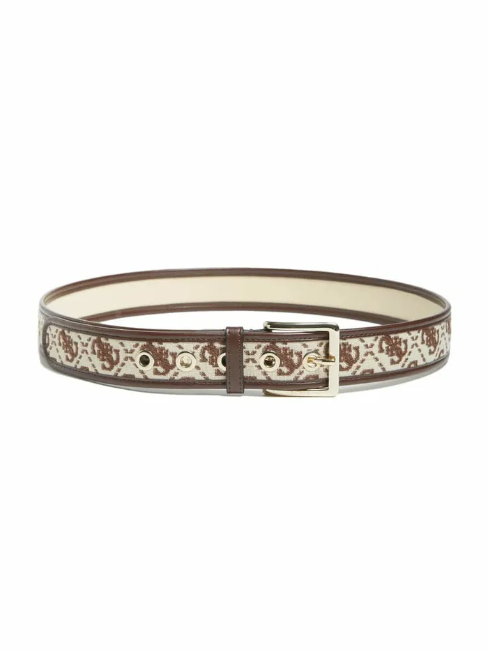 Women Katey Jacquard Logo Belt Brown Belts GUESS Women Katey Jacquard Logo Belt Brown Belts GUESS