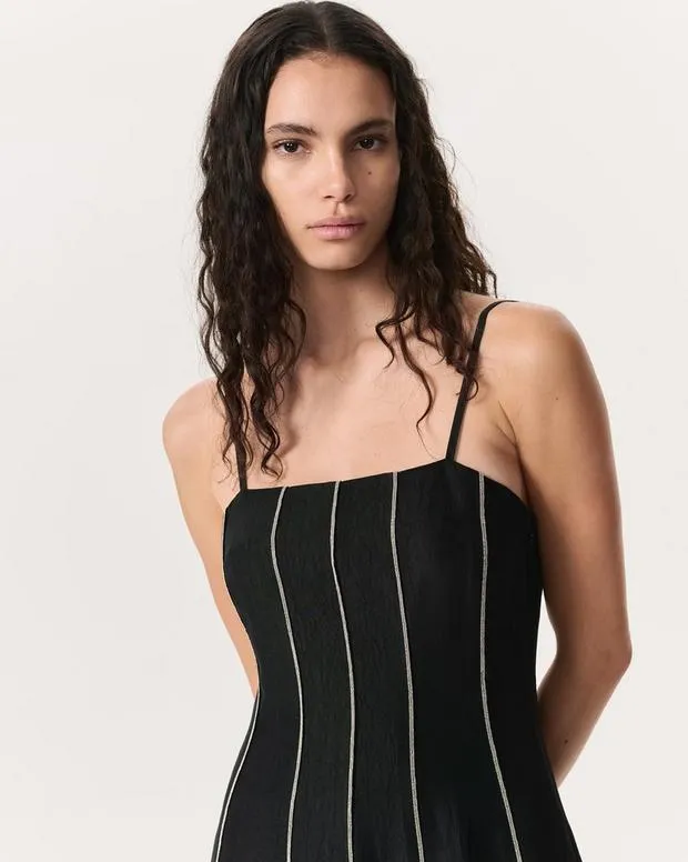 Women Kennedy BeadStriped Maxi Dress Black TShirts rag and bone