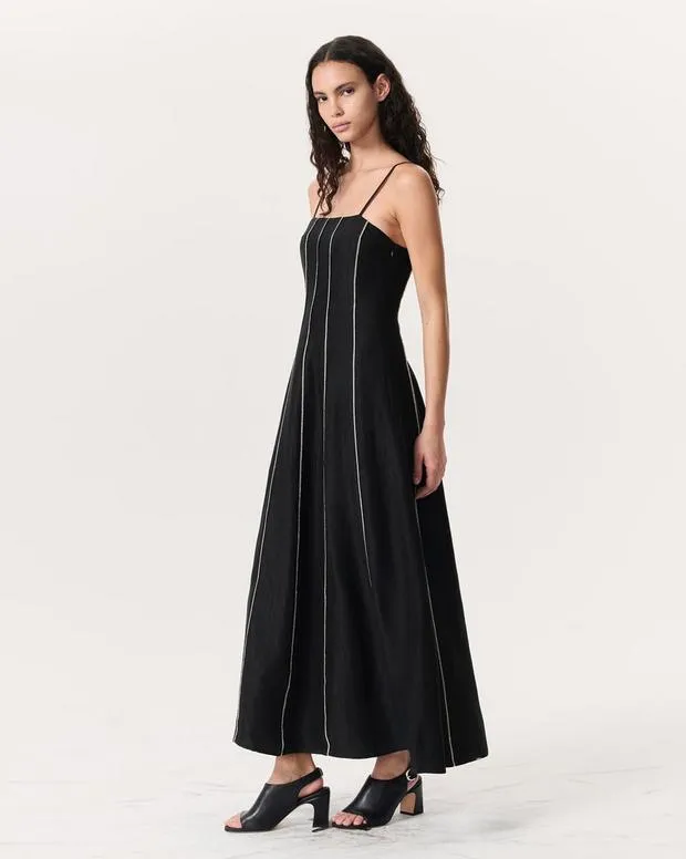 Women Kennedy BeadStriped Maxi Dress Black TShirts rag and bone