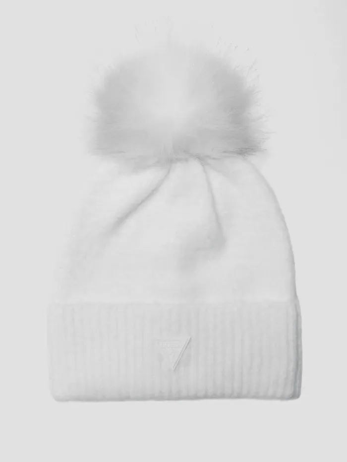 WomenKids Zoe Pom Beanie White Multi Accessories GUESS
