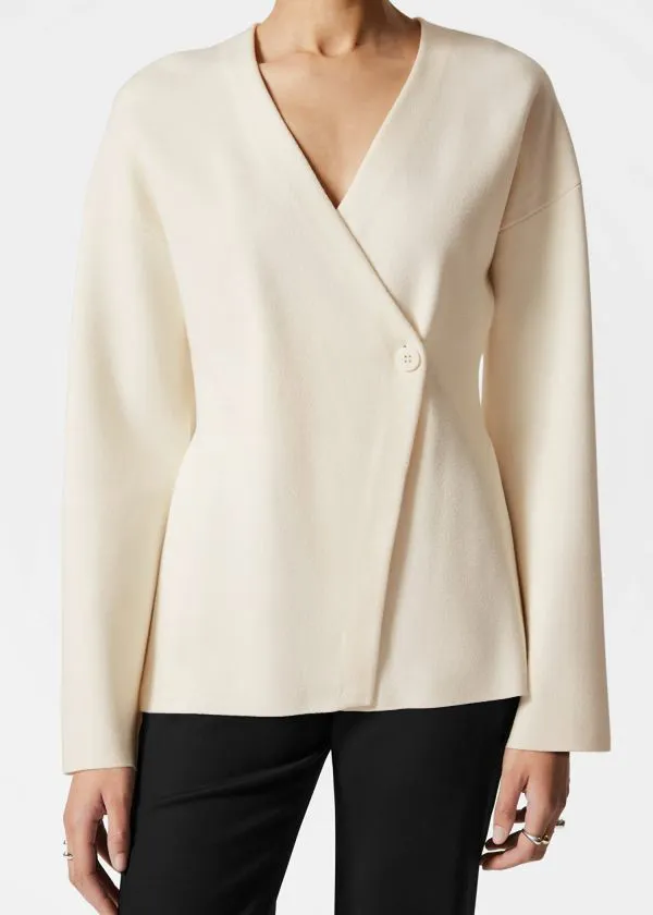 Women Knitwear and Other Stories Asymmetric Cardigan White
