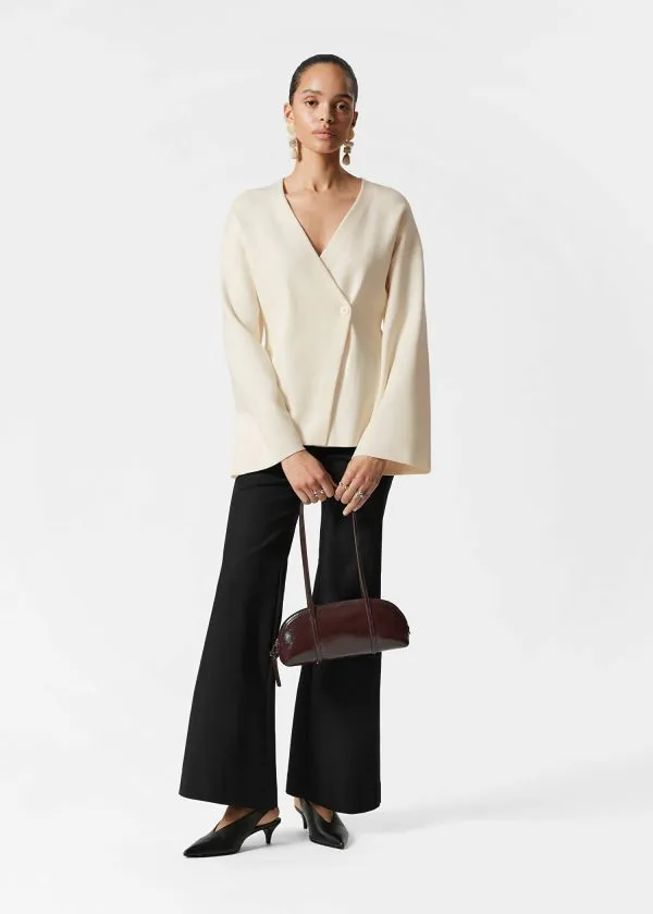 Women Knitwear and Other Stories Asymmetric Cardigan White