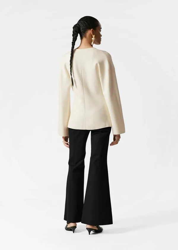 Women Knitwear and Other Stories Asymmetric Cardigan White