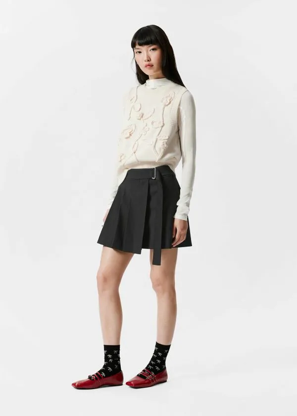 Women Knitwear and Other Stories FloralAppliqu Sweater Vest Cream