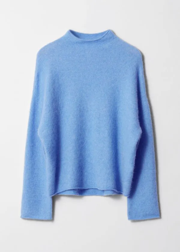 Women Knitwear and Other Stories HighNeck AlpacaKnit Jumper Blue
