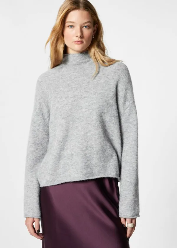 Women Knitwear and Other Stories HighNeck AlpacaKnit Jumper Grey