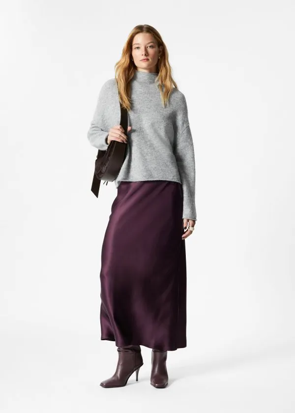 Women Knitwear and Other Stories HighNeck AlpacaKnit Jumper Grey
