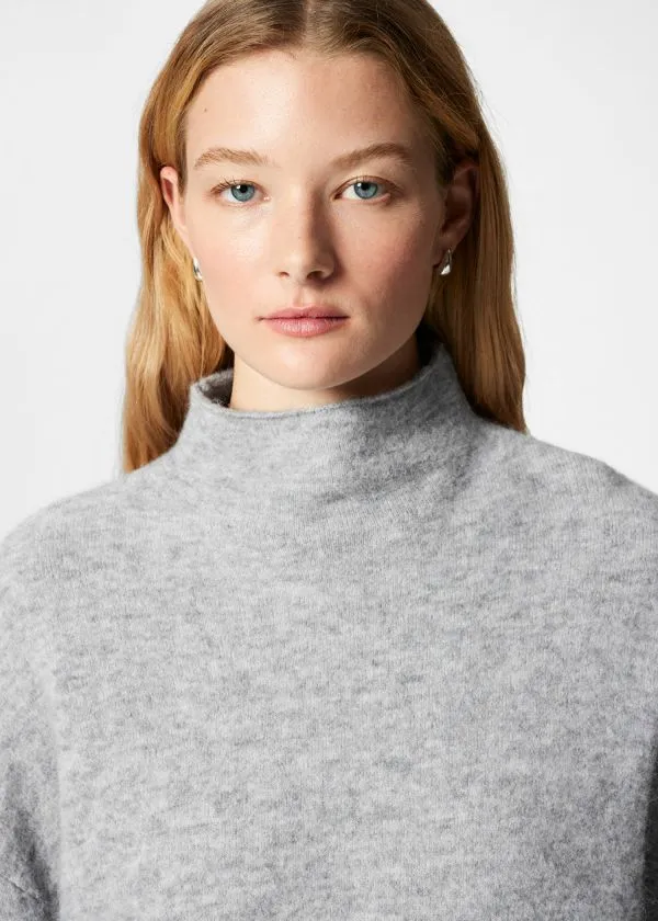Women Knitwear and Other Stories HighNeck AlpacaKnit Jumper Grey