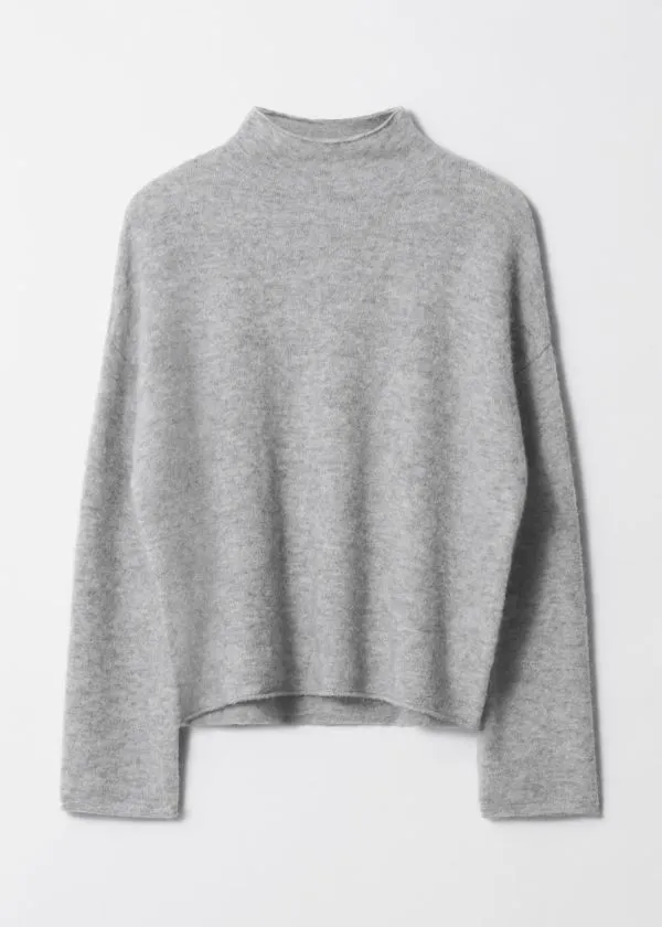 Women Knitwear and Other Stories HighNeck AlpacaKnit Jumper Grey