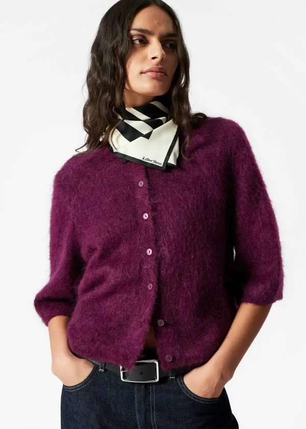 Women Knitwear and Other Stories Knitted MohairBlend Cardigan Burgundy