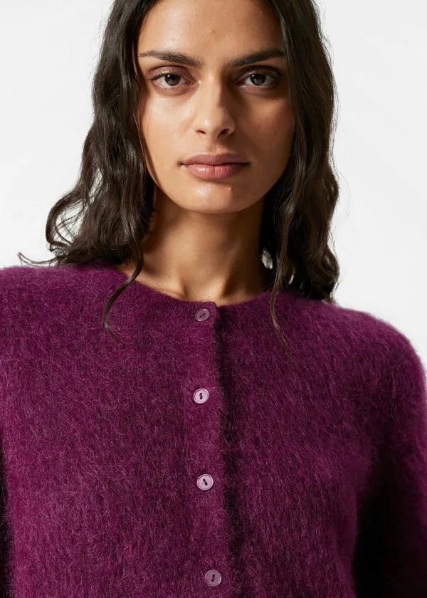 Women Knitwear and Other Stories Knitted MohairBlend Cardigan Burgundy
