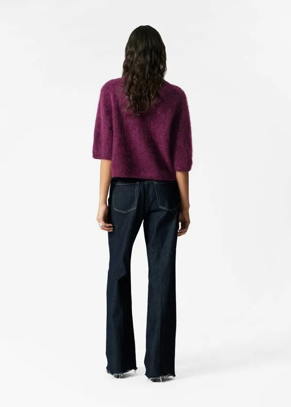 Women Knitwear and Other Stories Knitted MohairBlend Cardigan Burgundy