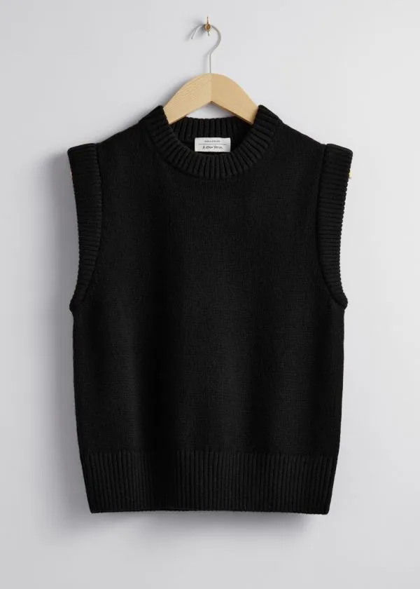 Women Knitwear and Other Stories Knitted Vest Black Women Knitwear and Other Stories Knitted Vest Black