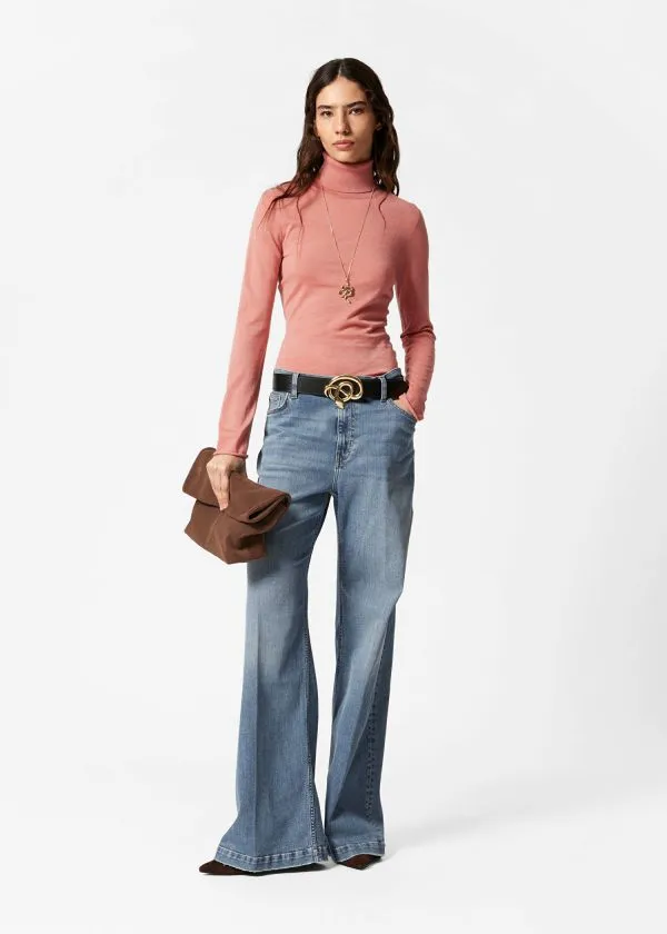 Women Knitwear and Other Stories Merino Turtleneck Jumper Rust