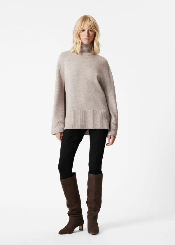 Women Knitwear and Other Stories Oversized Turtleneck Wool Jumper Mole