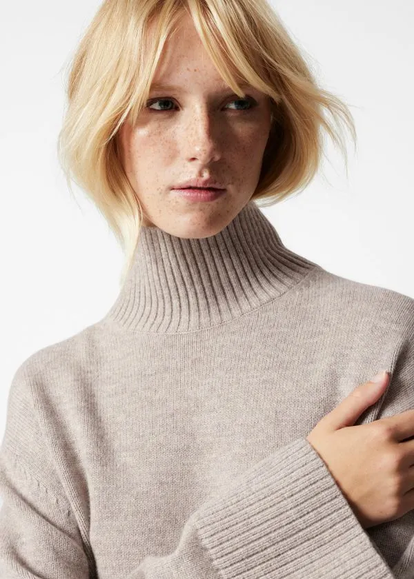 Women Knitwear and Other Stories Oversized Turtleneck Wool Jumper Mole