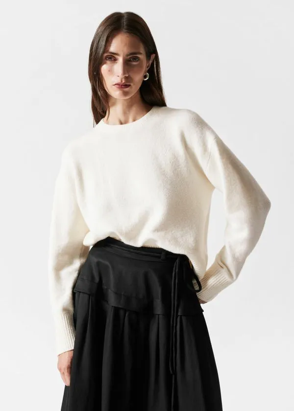Women Knitwear and Other Stories Relaxed Knit Jumper White