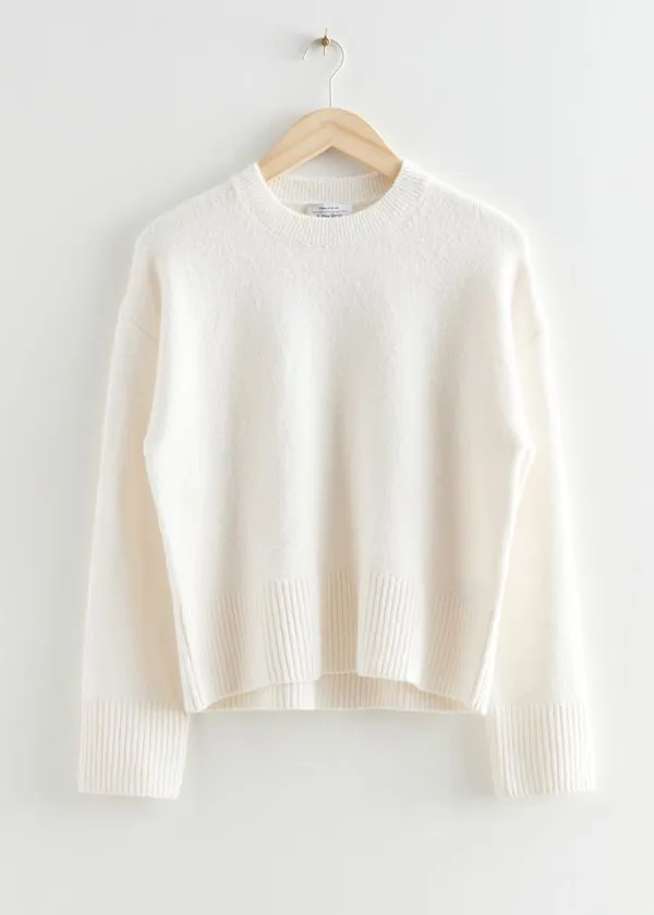 Women Knitwear and Other Stories Relaxed Knit Jumper White