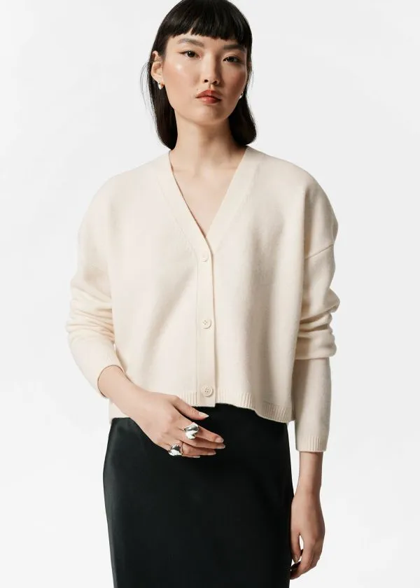 Women Knitwear and Other Stories Relaxed Wool Cardigan Cream