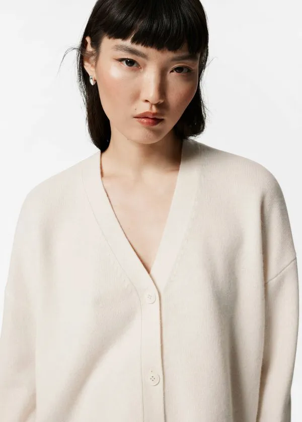 Women Knitwear and Other Stories Relaxed Wool Cardigan Cream