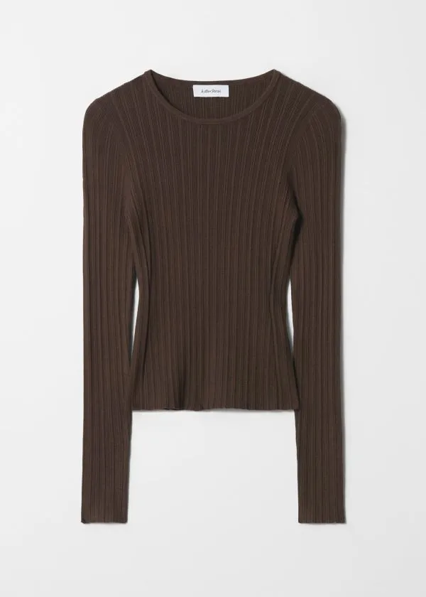 Women Knitwear and Other Stories RibKnit Top Dark Brown