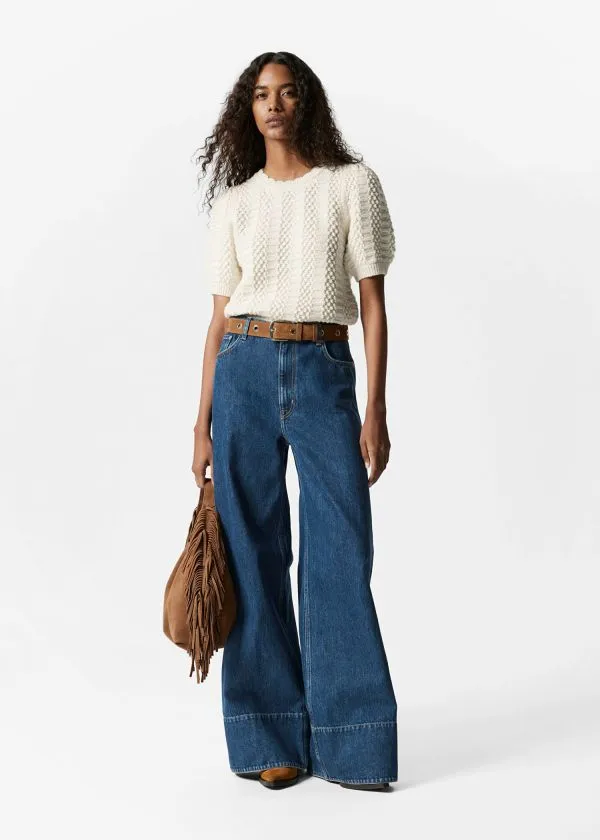 Women Knitwear and Other Stories Scalloped Knit Top White