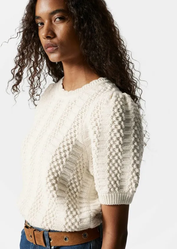 Women Knitwear and Other Stories Scalloped Knit Top White