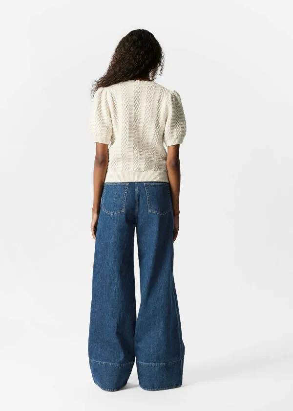 Women Knitwear and Other Stories Scalloped Knit Top White