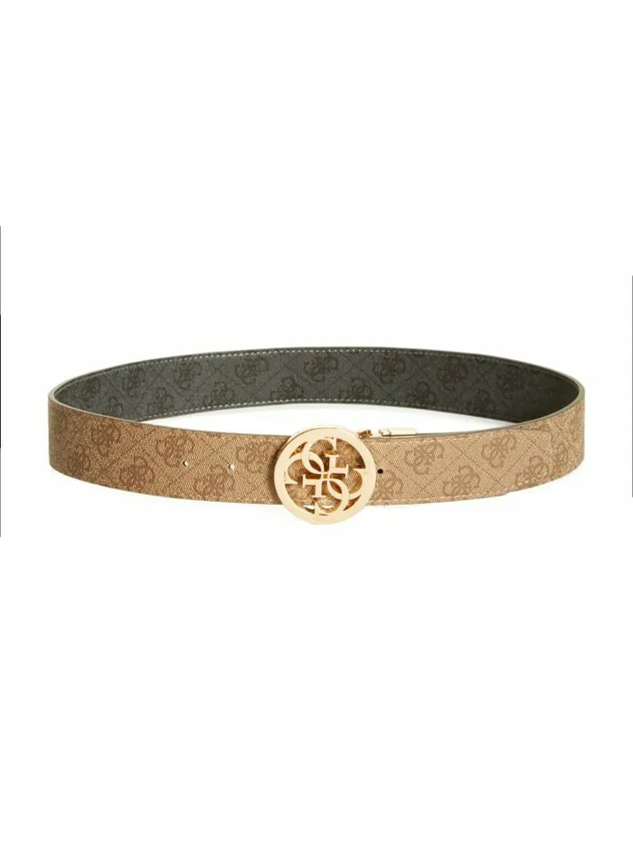 Women Lana Reversible Quattro G Logo Buckle Belt BrownBlack Belts GUESS