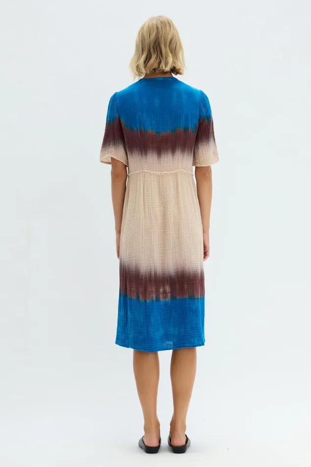 Women Lapis Multi Dual Gauze Garden Dress Raquel Allegra Bottoms