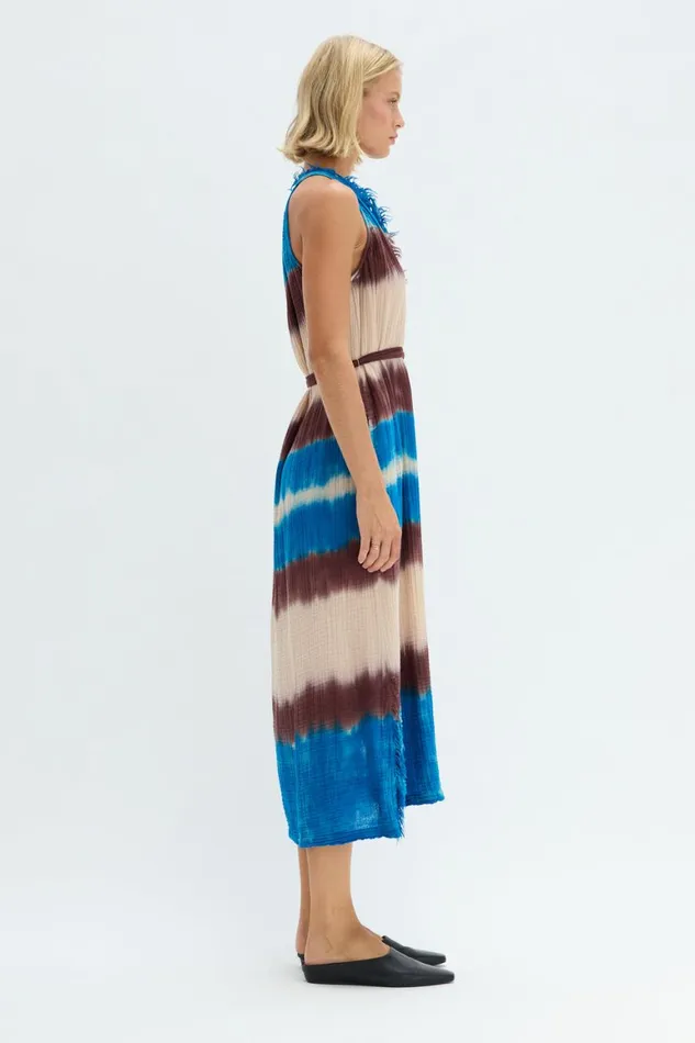 Women Lapis Multi Dual Gauze Halter Dress Raquel Allegra TShirts