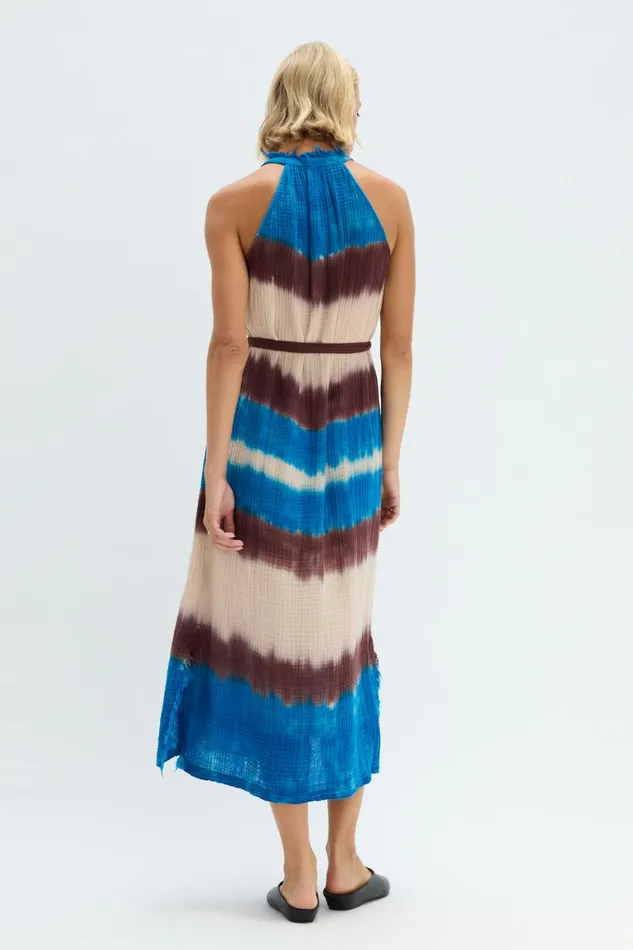 Women Lapis Multi Dual Gauze Halter Dress Raquel Allegra TShirts