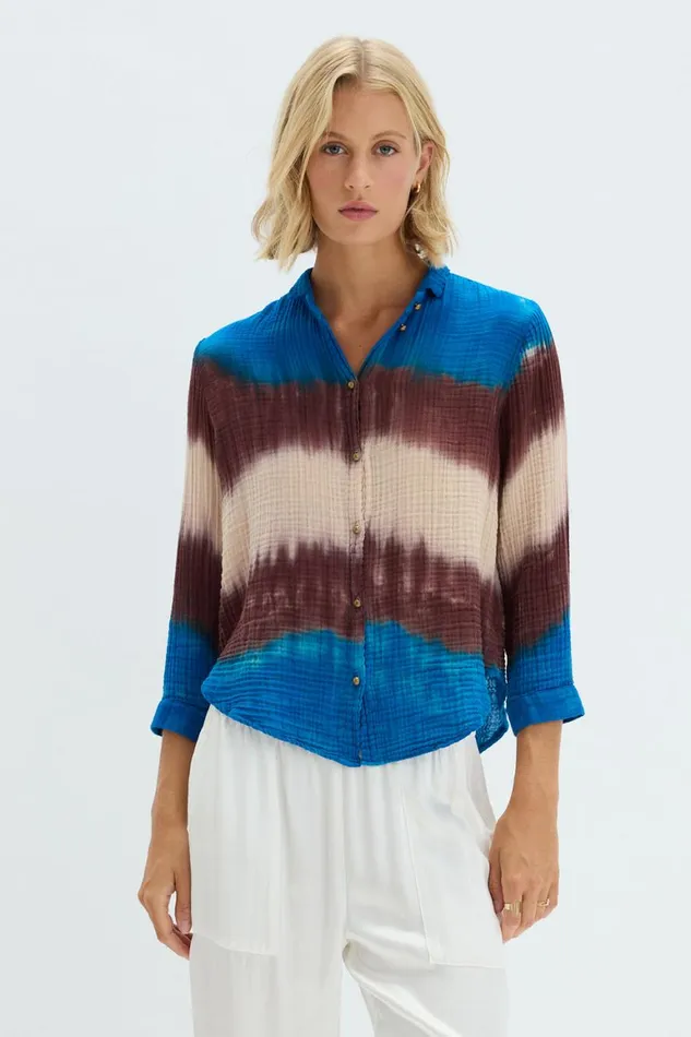 Women Lapis Multi Dual Gauze Lauren Blouse Raquel Allegra Bottoms